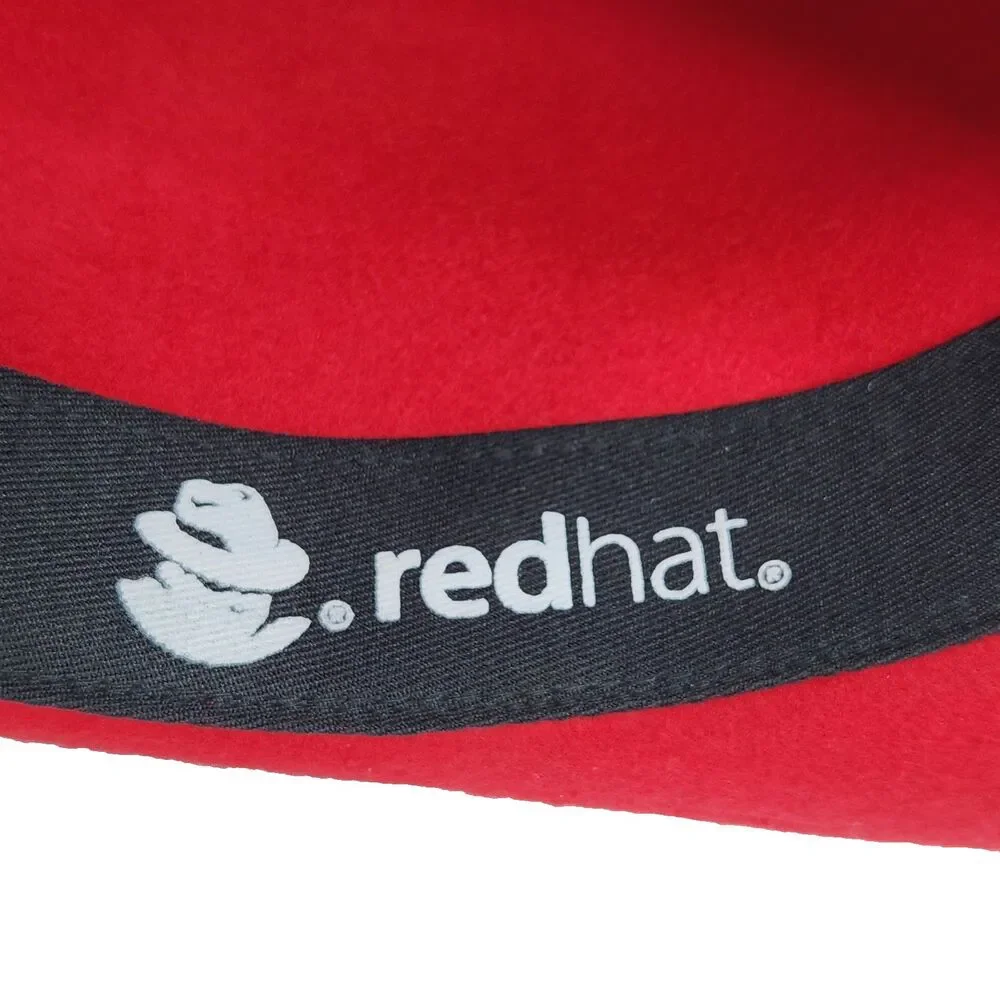 Official Red Hat Linux Promotional Fedora Hat - 100% Wool Size Small Brandfuel